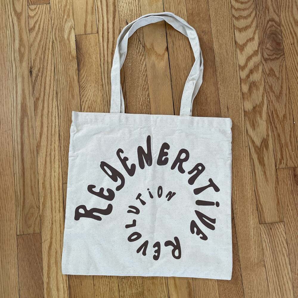 Christy Dawn Regenerative Revolution Canvas Tote Bag Reusable Cream and Brown